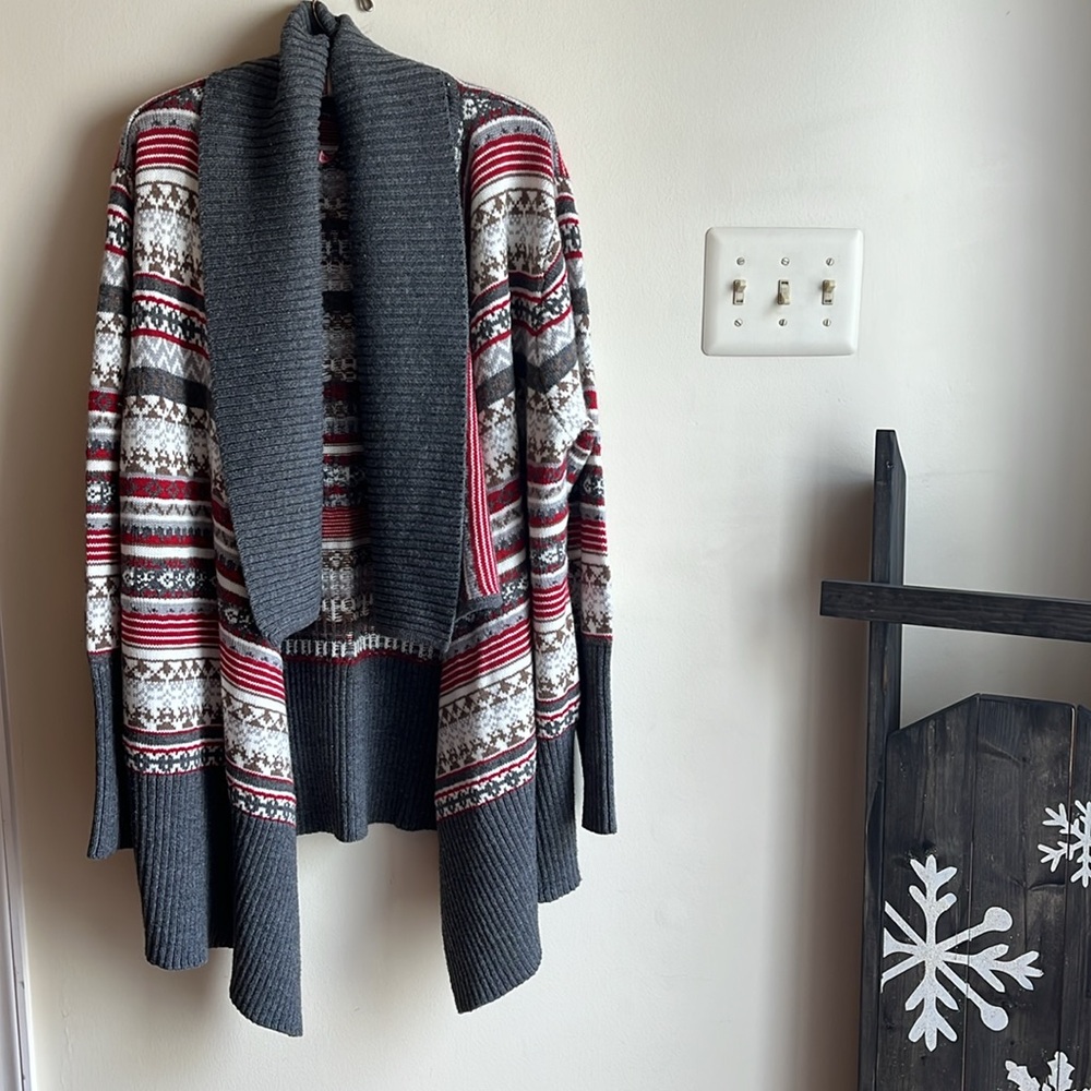 Women’s Shawl Collar Open Cardigan, 1X